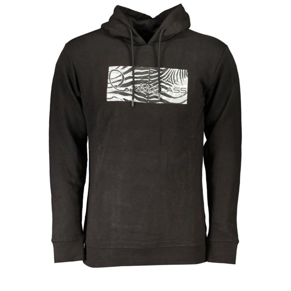 Cavalli Class Black Cotton Men's Hooded Men's Sweatshirt